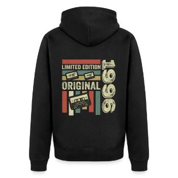 Millésime 1996 - citation d’anniversaire rétro 1996 - Veste à capuche bio Premium Unisexe - noir - Dos - Nico (187cm)