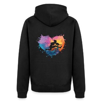 Hobby Horsing Coeur - Veste à capuche bio Premium Unisexe - noir - Dos - Nico (187cm)