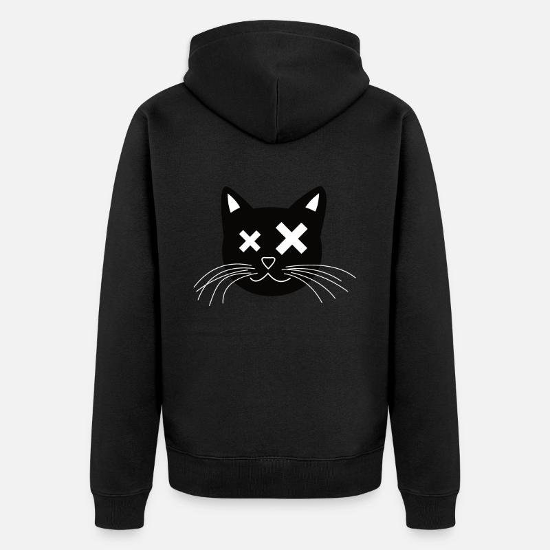 chat fou - Veste à capuche bio Premium Unisexe - noir