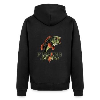 Aventure de pêche - Veste à capuche bio Premium Unisexe - noir - Dos - Nico (187cm)