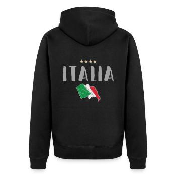 Drapeau du maillot des fans de football de l’Italie - Veste à capuche bio Premium Unisexe - noir - Dos - Nico (187cm)