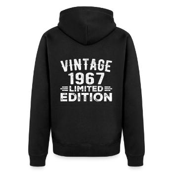 Année de construction 1967 Année de naissance Millésime 1967 - Veste à capuche bio Premium Unisexe - noir - Dos - Nico (187cm)
