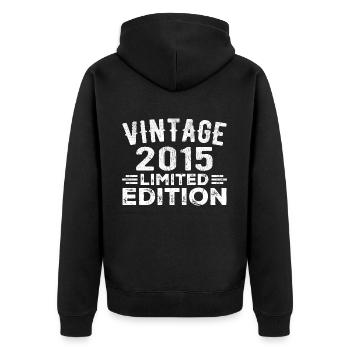 Year of manufacture 2015 Year of birth Birthday 2015 vintage - Unisex Premium Organic Zip Hoodie - black - Back - Nico (187cm)