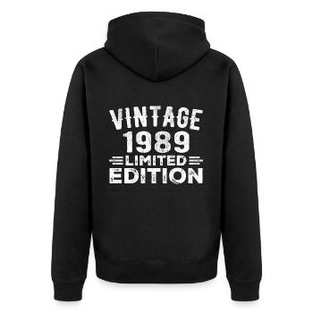 Année de naissance 1989 Année de naissance Millésime 1989 - Veste à capuche bio Premium Unisexe - noir - Dos - Nico (187cm)