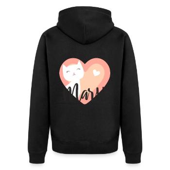 Mary Nom Prénom Chaton - Veste à capuche bio Premium Unisexe - noir - Dos - Nico (187cm)