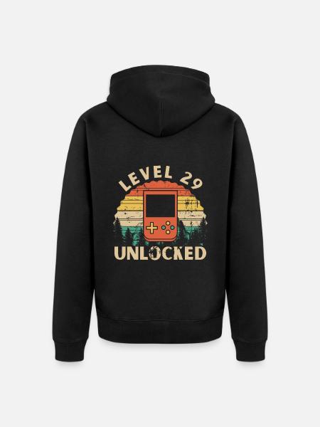 Level 29 Unlocked - Unisex Premium Organic Zip Hoodie - black