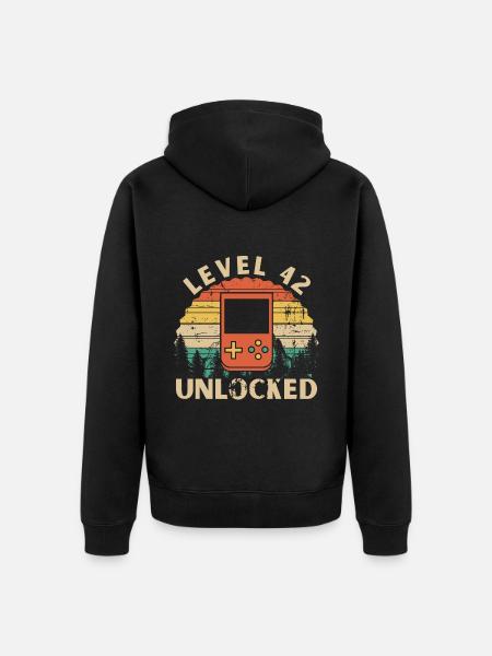 Level 42 Unlocked - Veste à capuche bio Premium Unisexe - noir
