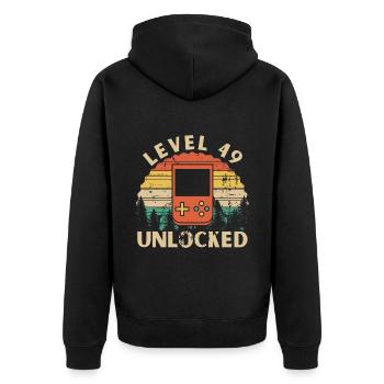 Level 49 Unlocked - Veste à capuche bio Premium Unisexe - noir - Dos - Nico (187cm)