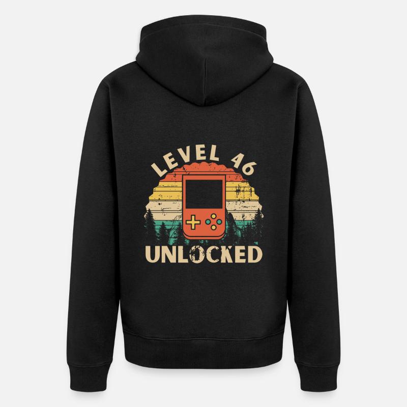 Level 46 Unlocked - Veste à capuche bio Premium Unisexe - noir