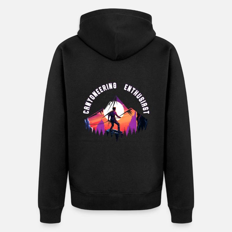 Passionné de canyoning - Veste à capuche bio Premium Unisexe - noir