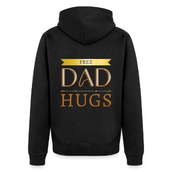 Free Dad Hugs - Unisex Premium Organic Zip Hoodie - black - Back - Nico (187cm)