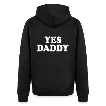 Yes daddy - Unisex Premium Bio Zip Hoodie - Schwarz - Hinten - Nico (187cm)