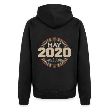 Mai 2020 Vintage Nées En Mai 2020 Anniversaire - Veste à capuche bio Premium Unisexe - noir - Dos - Nico (187cm)