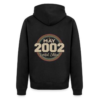 Mai 2002 Vintage Nées En Mai 2002 Anniversaire - Veste à capuche bio Premium Unisexe - noir - Dos - Nico (187cm)