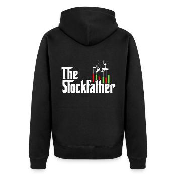 The Stockfather Trader Finance Shareholder Bear Bu - Unisex Premium Bio Zip Hoodie - Schwarz - Hinten - Nico (187cm)