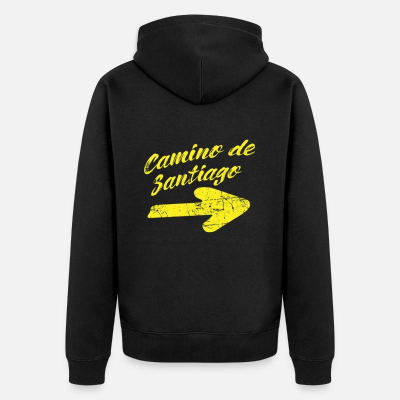 Chemin de Saint-Jacques-de-Compostelle - Veste à capuche bio Premium Unisexe - noir