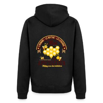 papa authentique Abeille miel apiculture - Veste à capuche bio Premium Unisexe - noir - Dos - Nico (187cm)