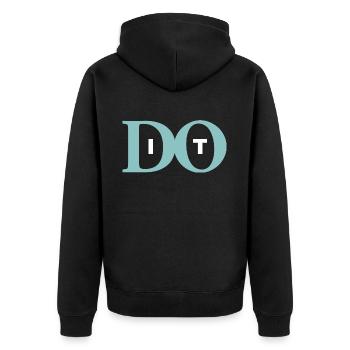 Do it - Unisex Premium Organic Zip Hoodie - black - Back - Nico (187cm)