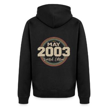 Mai 2003 Vintage Nées En Mai 2003 Anniversaire - Veste à capuche bio Premium Unisexe - noir - Dos - Nico (187cm)