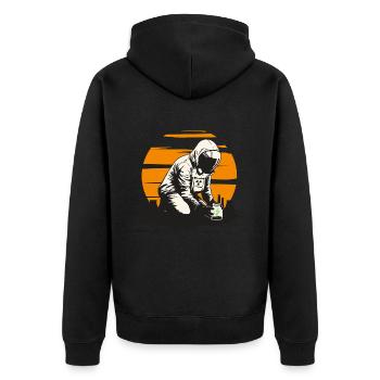 Nuclear Revival - Unisex Premium Organic Zip Hoodie - black - Back - Nico (187cm)