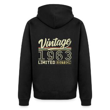 Legend since 1963 Born 1963 Birthday 61 years old - Unisex Premium Organic Zip Hoodie - black - Back - Nico (187cm)