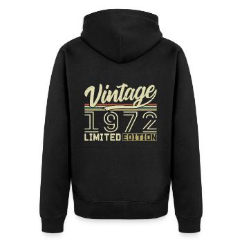Legend since 1972 Born 1972 Birthday 52 years old - Unisex Premium Organic Zip Hoodie - black - Back - Nico (187cm)