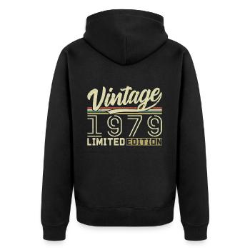 Légende depuis 1979 Né en 1979 Anniversaire 45 ans - Veste à capuche bio Premium Unisexe - noir - Dos - Nico (187cm)