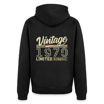 Légende depuis 1970 Né en 1970 Anniversaire 54 ans - Veste à capuche bio Premium Unisexe - noir - Dos - Nico (187cm)