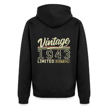 Légende depuis 1943 Né en 1943 Anniversaire 81 ans - Veste à capuche bio Premium Unisexe - noir - Dos - Nico (187cm)