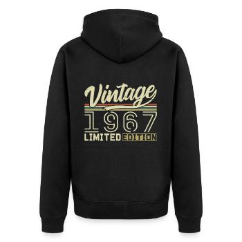 Legend since 1967 Born 1967 Birthday 57 years old - Unisex Premium Organic Zip Hoodie - black - Back - Nico (187cm)