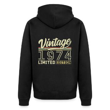 Légende depuis 1974 Né en 1974 Anniversaire 50 ans - Veste à capuche bio Premium Unisexe - noir - Dos - Nico (187cm)