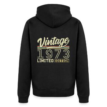 Legend since 1973 Born 1973 Birthday 51 years old - Unisex Premium Organic Zip Hoodie - black - Back - Nico (187cm)