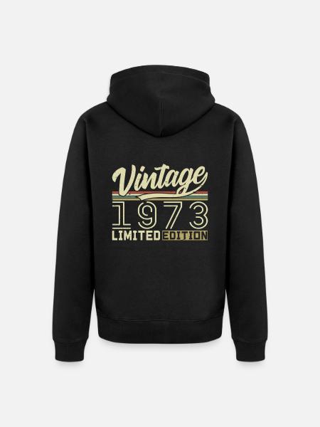 Legend since 1973 Born 1973 Birthday 51 years old - Unisex Premium Organic Zip Hoodie - black