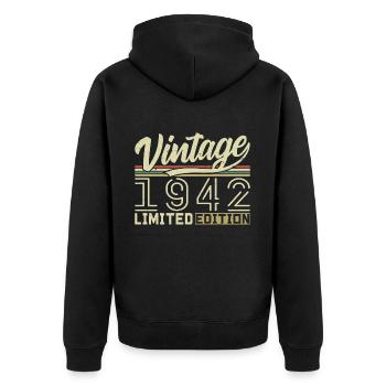 Legend since 1942 Born in 1942 Birthday 82 years old - Unisex Premium Organic Zip Hoodie - black - Back - Nico (187cm)