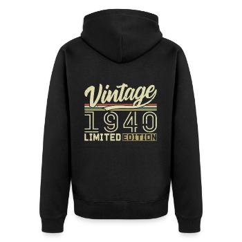 Legend since 1940 Born 1940 Birthday 84 years old - Unisex Premium Organic Zip Hoodie - black - Back - Nico (187cm)
