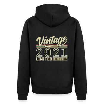 Legende seit 2021 Geboren 2021 Geburtstag 3 Jahre - Unisex Premium Bio Zip Hoodie - Schwarz - Hinten - Nico (187cm)