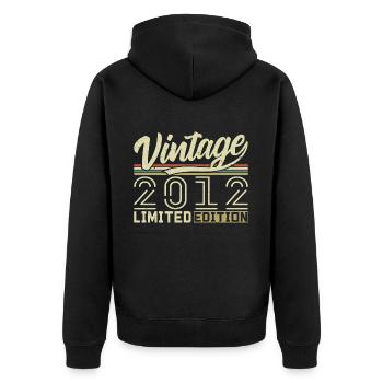 Légende depuis 2012 Né en 2012 Anniversaire 12 ans - Veste à capuche bio Premium Unisexe - noir - Dos - Nico (187cm)