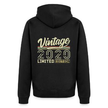 Legende seit 2020 Geboren 2020 Geburtstag 4 Jahre - Unisex Premium Bio Zip Hoodie - Schwarz - Hinten - Nico (187cm)