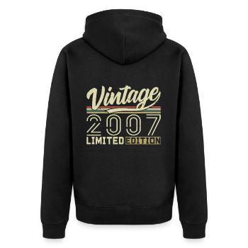 Legend since 2007 Born 2007 Birthday 17 years - Unisex Premium Organic Zip Hoodie - black - Back - Nico (187cm)