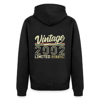Légende depuis 2002 Né en 2002 Anniversaire 22 ans - Veste à capuche bio Premium Unisexe - noir - Dos - Nico (187cm)