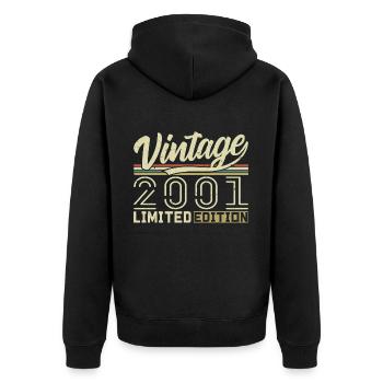 Légende depuis 2001 Né en 2001 Anniversaire 23 ans - Veste à capuche bio Premium Unisexe - noir - Dos - Nico (187cm)