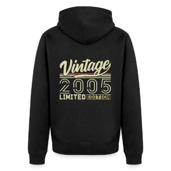 Legend since 2005 Born 2005 Birthday 19 years old - Unisex Premium Organic Zip Hoodie - black - Back - Nico (187cm)