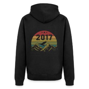 2017 Vintage Birthday 2017 Retro Gift Idea - Unisex Premium Organic Zip Hoodie - black - Back - Nico (187cm)