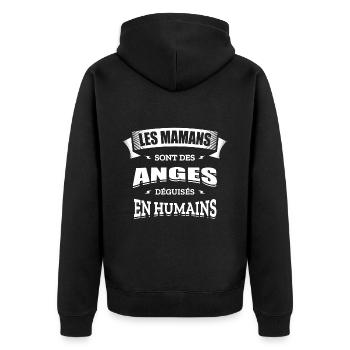LES MAMANS SONT DES ANGES DÉGUISÉS EN HUMAINS - Veste à capuche bio Premium Unisexe - noir - Dos - Nico (187cm)