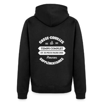 CASSE-COUILLES A TEMPS COMPLET - Veste à capuche bio Premium Unisexe - noir - Dos - Nico (187cm)