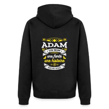 ADAM UN NOM UNE FIERTÉ AUCUN RIVAL - Veste à capuche bio Premium Unisexe - noir - Dos - Nico (187cm)