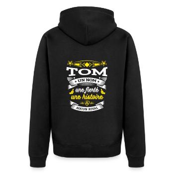 TOM UN NOM UNE FIERTÉ AUCUN RIVAL - Veste à capuche bio Premium Unisexe - noir - Dos - Nico (187cm)