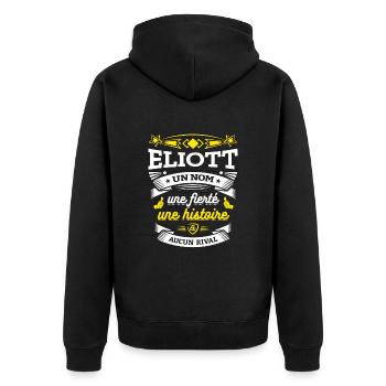 ELIOTT UN NOM UNE FIERTÉ AUCUN RIVAL - Veste à capuche bio Premium Unisexe - noir - Dos - Nico (187cm)