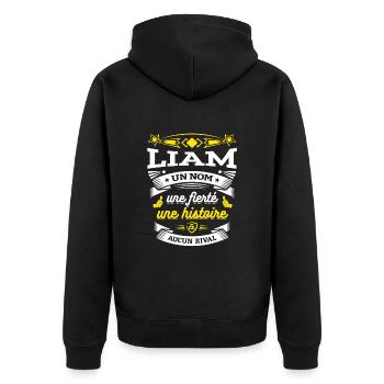 LIAM UN NOM UNE FIERTÉ AUCUN RIVAL - Veste à capuche bio Premium Unisexe - noir - Dos - Nico (187cm)