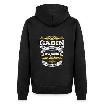 GABIN UN NOM UNE FIERTÉ AUCUN RIVAL - Veste à capuche bio Premium Unisexe - noir - Dos - Nico (187cm)